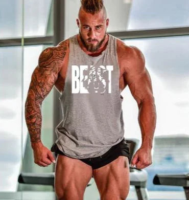 Camiseta de tirantes de algodón para gimnasio, sin mangas, transpirable, para hombre