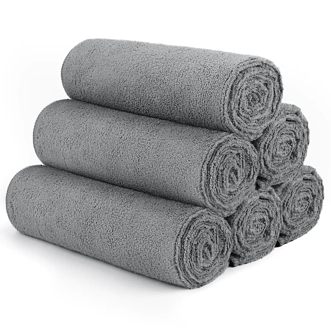 Toallas de gimnasio Orighty ORIGTHY, altamente absorbentes, suaves y de secado rápido, para uso diario, multiusos, para gimnasio, deporte, salón, spa, hotel, 40,6 x 68,9 cm, color gris, paquete de 6