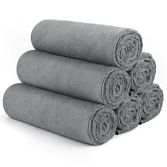 Toallas de gimnasio Orighty ORIGTHY, altamente absorbentes, suaves y de secado rápido, para uso diario, multiusos, para gimnasio, deporte, salón, spa, hotel, 40,6 x 68,9 cm, color gris, paquete de 6
