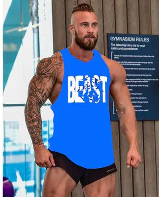 Camiseta de tirantes de algodón para gimnasio, sin mangas, transpirable, para hombre